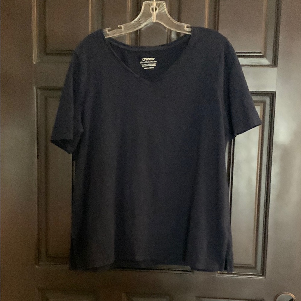 Chico's Navy Blue Ultimate Tee size 2(L).